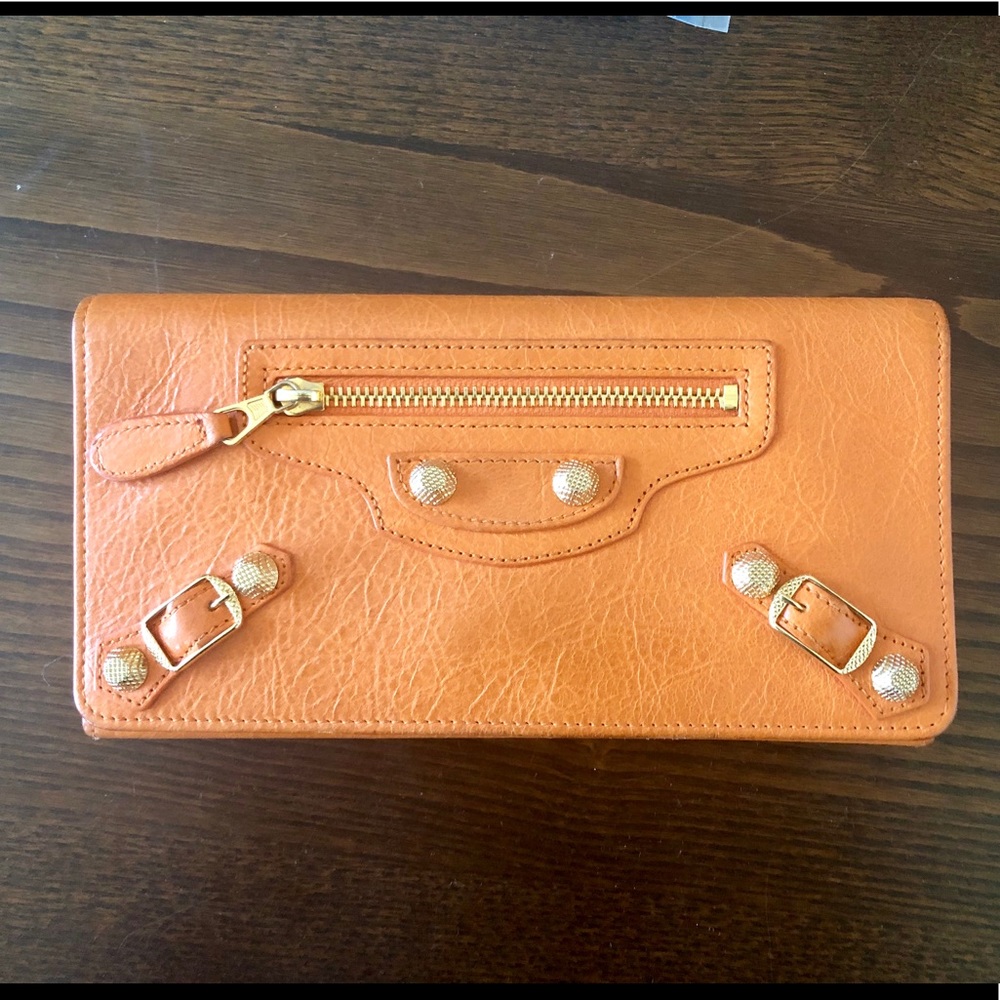 BALENCIAGA Agneau Giant 12 Gold Money Wallet